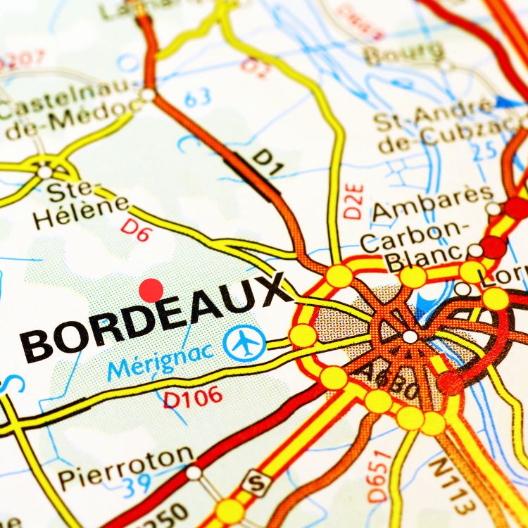 Bordeaux France map